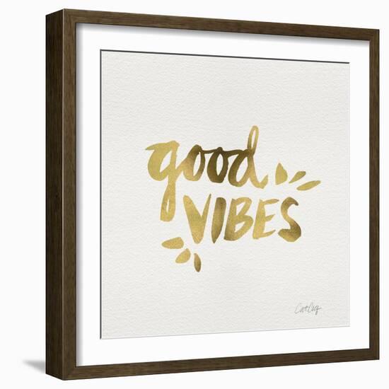 Good Vibes - Gold Ink-Cat Coquillette-Framed Giclee Print