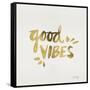 Good Vibes - Gold Ink-Cat Coquillette-Framed Stretched Canvas