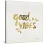 Good Vibes - Gold Ink-Cat Coquillette-Stretched Canvas