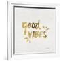 Good Vibes - Gold Ink-Cat Coquillette-Framed Giclee Print