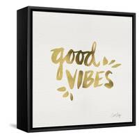 Good Vibes - Gold Ink-Cat Coquillette-Framed Stretched Canvas