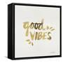 Good Vibes - Gold Ink-Cat Coquillette-Framed Stretched Canvas