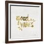 Good Vibes - Gold Ink-Cat Coquillette-Framed Giclee Print