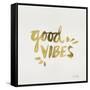 Good Vibes - Gold Ink-Cat Coquillette-Framed Stretched Canvas