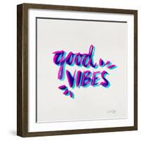 Good Vibes - Magenta and Cyan Ink-Cat Coquillette-Framed Giclee Print