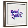 Good Vibes - Magenta and Cyan Ink-Cat Coquillette-Framed Giclee Print