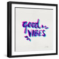 Good Vibes - Magenta and Cyan Ink-Cat Coquillette-Framed Giclee Print