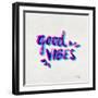 Good Vibes - Magenta and Cyan Ink-Cat Coquillette-Framed Giclee Print