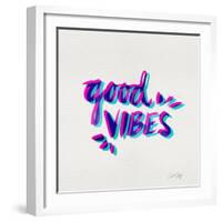 Good Vibes - Magenta and Cyan Ink-Cat Coquillette-Framed Giclee Print