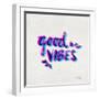 Good Vibes - Magenta and Cyan Ink-Cat Coquillette-Framed Giclee Print
