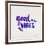 Good Vibes - Magenta and Cyan Ink-Cat Coquillette-Framed Giclee Print