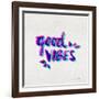 Good Vibes - Magenta and Cyan Ink-Cat Coquillette-Framed Giclee Print