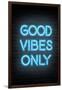 Good Vibes Only - Blue Neon-null-Framed Art Print