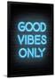 Good Vibes Only - Blue Neon-null-Framed Art Print