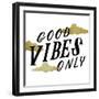 Good Vibes Only Gold Clouds-Ashley Santoro-Framed Giclee Print