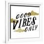 Good Vibes Only Gold Clouds-Ashley Santoro-Framed Giclee Print