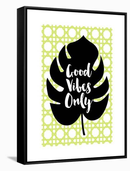 Good Vibes Only Green-Bella Dos Santos-Framed Stretched Canvas