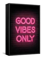 Good Vibes Only - Pink Neon-null-Framed Stretched Canvas