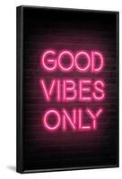 Good Vibes Only - Pink Neon-null-Framed Art Print