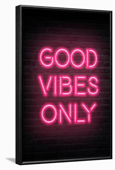 Good Vibes Only - Pink Neon-null-Framed Art Print