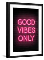 Good Vibes Only - Pink Neon-null-Framed Art Print