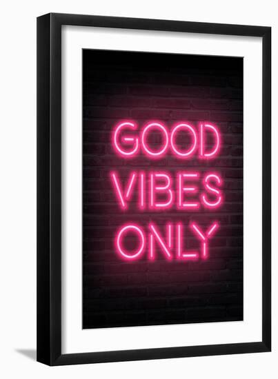 Good Vibes Only - Pink Neon-null-Framed Art Print