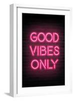 Good Vibes Only - Pink Neon-null-Framed Art Print