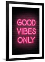 Good Vibes Only - Pink Neon-null-Framed Art Print