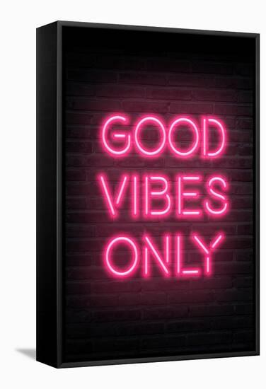 Good Vibes Only - Pink Neon-null-Framed Stretched Canvas