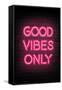 Good Vibes Only - Pink Neon-null-Framed Stretched Canvas