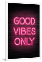 Good Vibes Only - Pink Neon-null-Framed Art Print