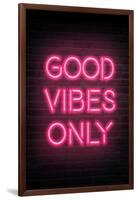 Good Vibes Only - Pink Neon-null-Framed Art Print