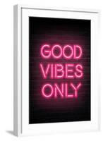 Good Vibes Only - Pink Neon-null-Framed Art Print