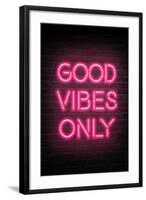 Good Vibes Only - Pink Neon-null-Framed Art Print