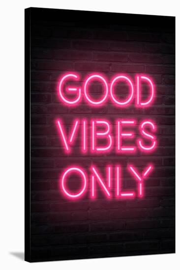 Good Vibes Only - Pink Neon-null-Stretched Canvas