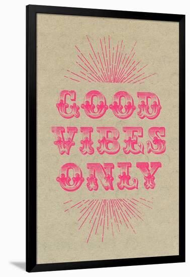 Good Vibes Only - Pink-null-Framed Art Print