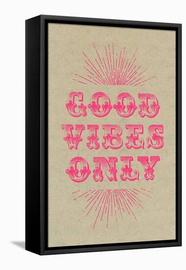 Good Vibes Only - Pink-null-Framed Stretched Canvas