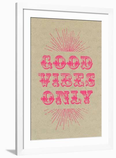 Good Vibes Only - Pink-null-Framed Art Print