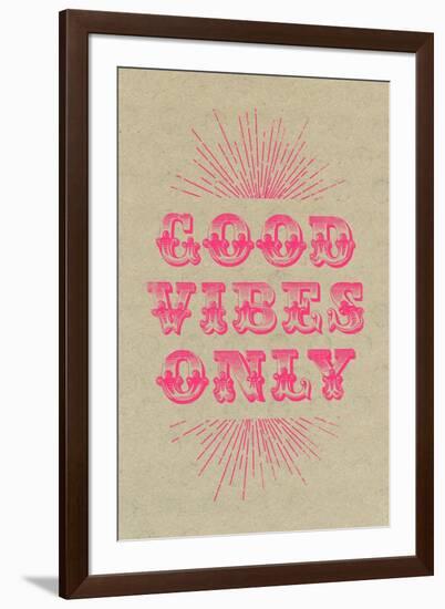 Good Vibes Only - Pink-null-Framed Art Print