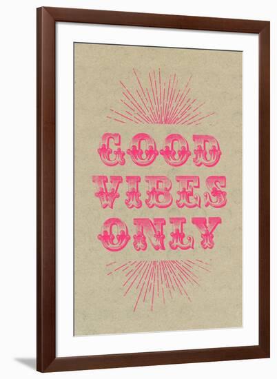 Good Vibes Only - Pink-null-Framed Art Print