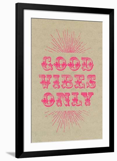 Good Vibes Only - Pink-null-Framed Art Print