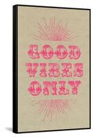 Good Vibes Only - Pink-null-Framed Stretched Canvas