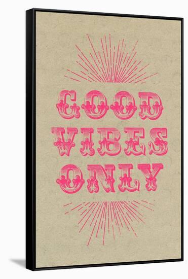 Good Vibes Only - Pink-null-Framed Stretched Canvas