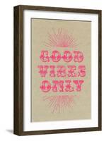 Good Vibes Only - Pink-null-Framed Art Print