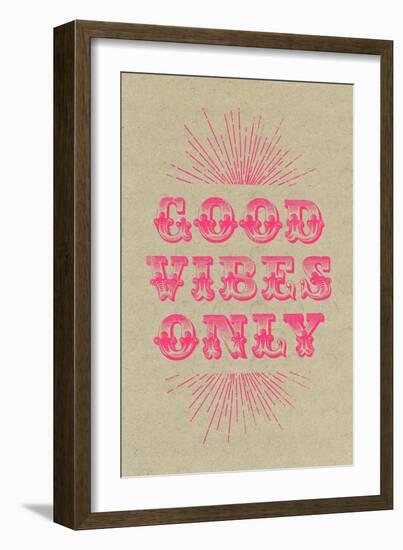 Good Vibes Only - Pink-null-Framed Art Print