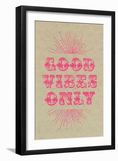 Good Vibes Only - Pink-null-Framed Art Print