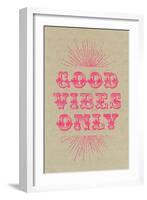 Good Vibes Only - Pink-null-Framed Art Print