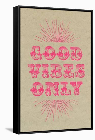 Good Vibes Only - Pink-null-Framed Stretched Canvas