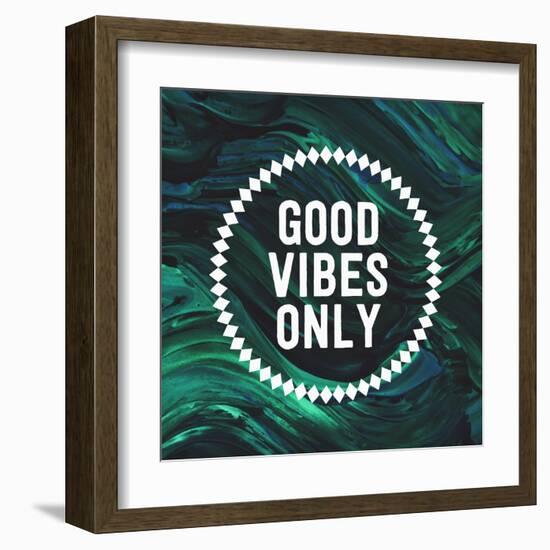 Good Vibes Only-Swedish Marble-Framed Art Print