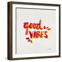 Good Vibes - Pink and Yellow Ink-Cat Coquillette-Framed Giclee Print